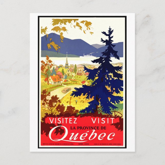 Quebec, Landschaft, Kanada, Natur, Vintage Postkarte (Vorderseite)