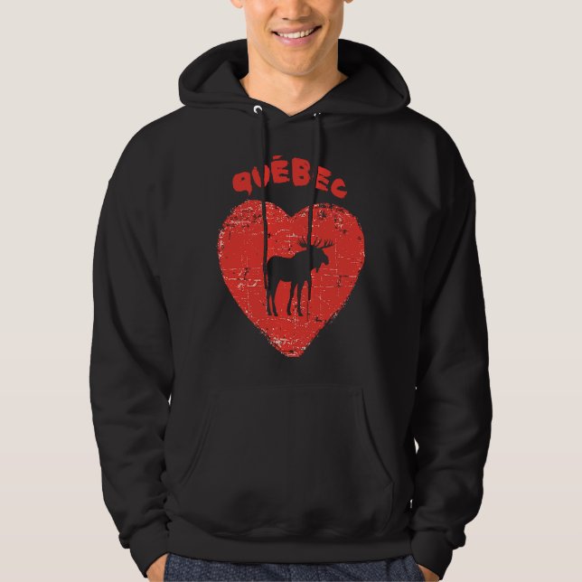 Quebec Liebe Moose Heart Hoodie (Vorderseite)