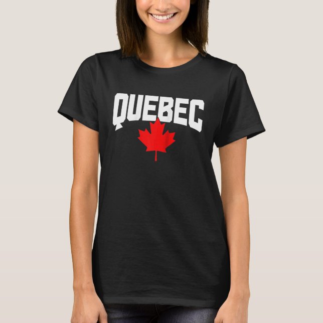 Quebec Maple Leaf Canada Canadian Flag Pride Ragla T-Shirt (Vorderseite)