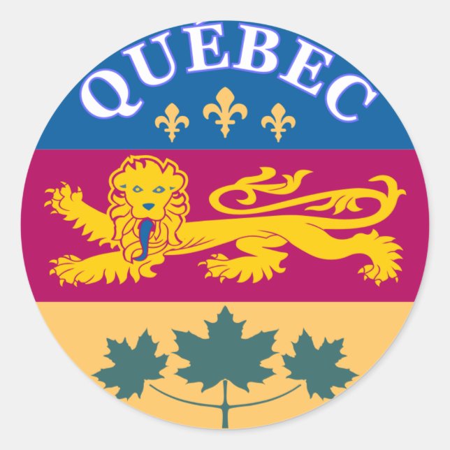 Quebec, Provinz La Belle Runder Aufkleber (Vorderseite)
