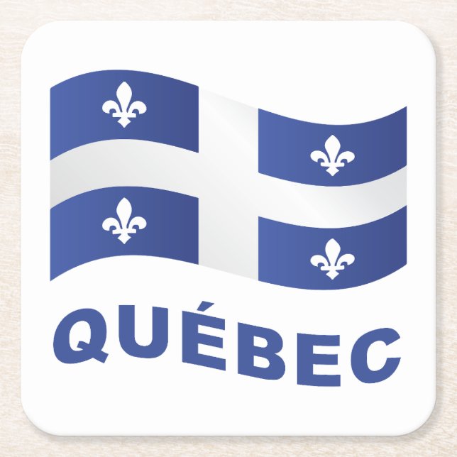 Québec Rechteckiger Pappuntersetzer (Vorderseite)