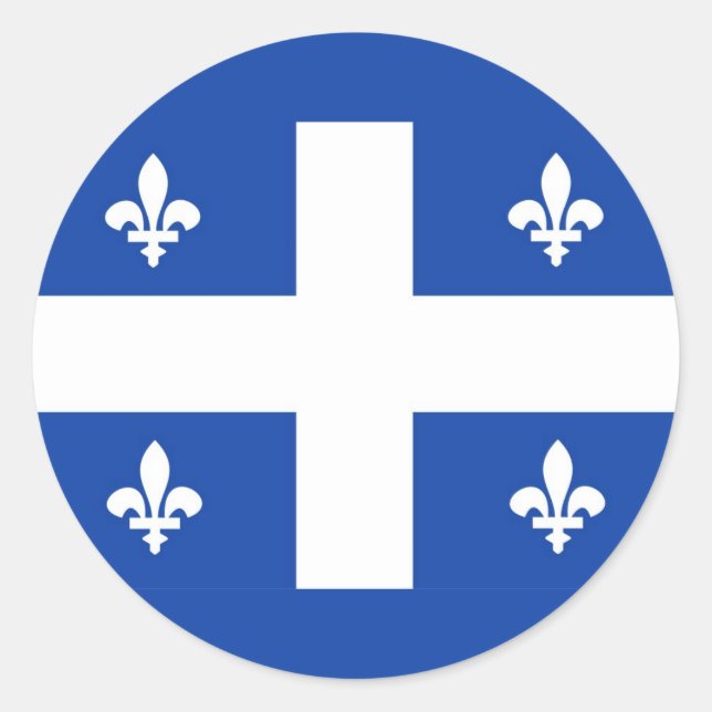Quebec-Region Kanadas Landesflagge Runder Aufkleber (Vorderseite)
