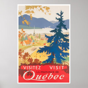 Quebec-Reiseposter Vintage Kanada-Kunstprint Poster