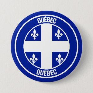 Quebec Round Emblem Button