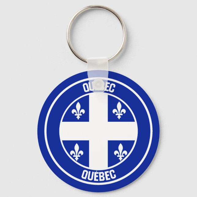 Quebec Round Emblem Schlüsselanhänger (Vorderseite)