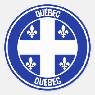 Quebec-RundEmblem Runder Aufkleber