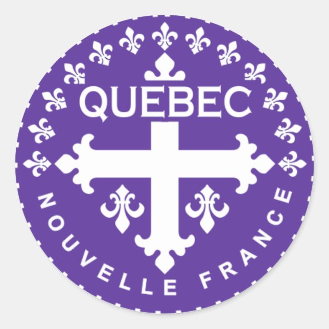 Québec Runder Aufkleber (Vorderseite)