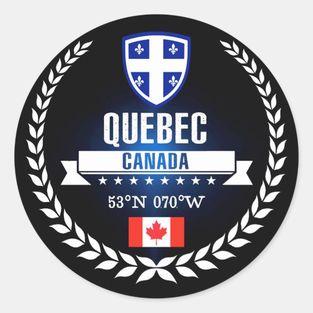 Quebec Runder Aufkleber (Vorderseite)