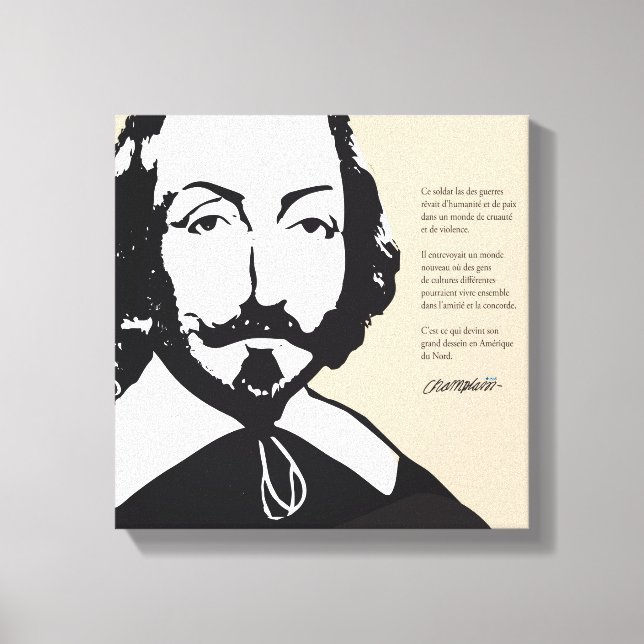 Québec Samuel de Champlain 1608 Citation Français Leinwanddruck (Vorderseite)