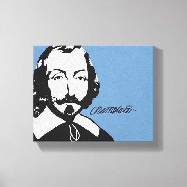Québec Samuel de Champlain 1608 Signature Français Leinwanddruck (Vorderseite)