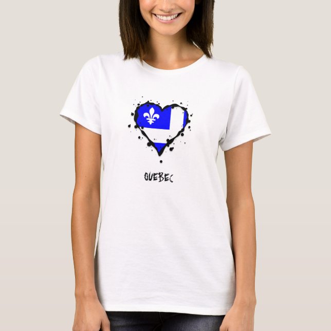 Quebec-Spritzer-Herz T-Shirt (Vorderseite)