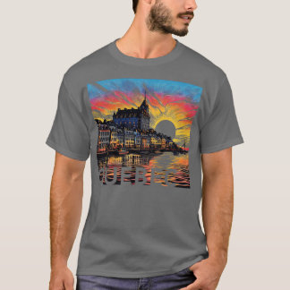 Quebec Stadt Kanada Sonnenuntergang Szene TShirt
