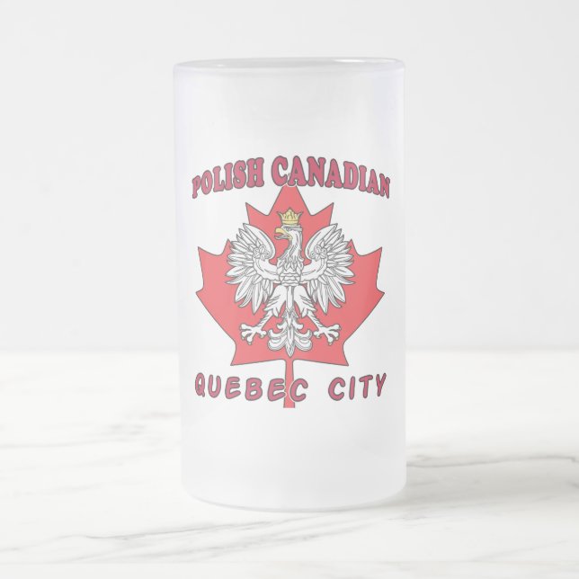 Quebec Stadt Polnisch Kanadisches Leaf Mattglas Bierglas (Mittel)