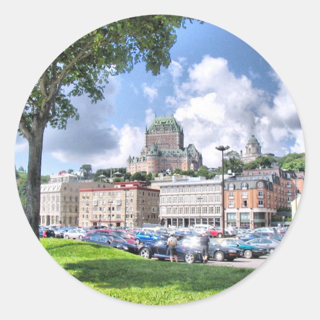 Québec-Stadt Runder Aufkleber (Vorderseite)