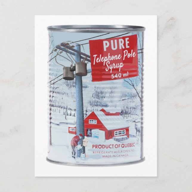 Quebec Telefonhörnchensirup Postkarte (Vorderseite)