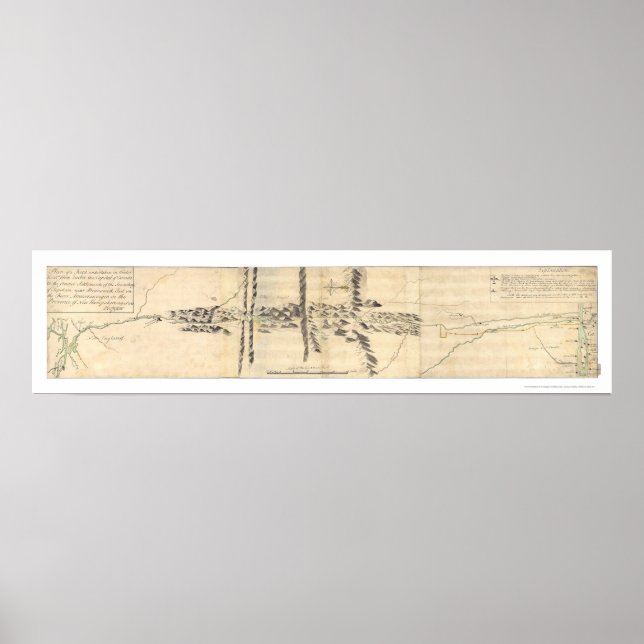 Quebec to Maine Expedition Map 1760 Poster (Vorne)