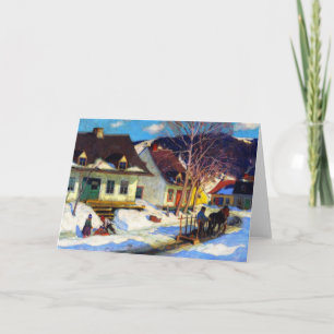 Quebec Village Street, Winter Clarence Gagnon Karte