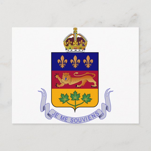 Quebec-Wappen Postkarte (Vorderseite)