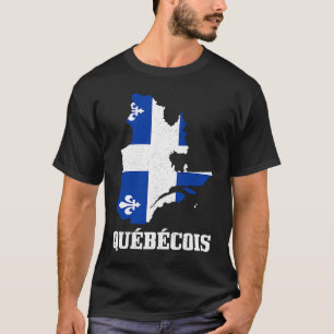 Quebecois Quebec Map Flaggenstand Kanada T-Shirt