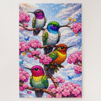 Quebra-Cabeça(Puzzle)Lindas Cores dos Beija-Flores Puzzle