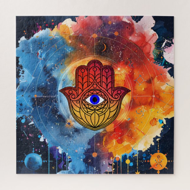 Quebra-Cabeça (Puzzle) Mão de Fátima Cósmica Puzzle (Vertikal)