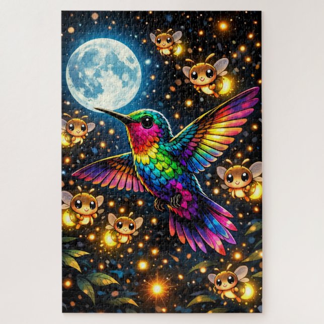 Quebra-Cabeça (Puzzle) Meia-noite com Beija-Flores Puzzle (Vertikal)