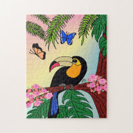 Quebra-Cabeça Tucano e borboletas Puzzle