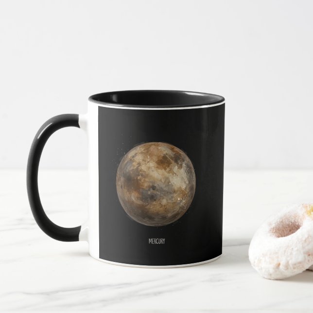Quecksilber: Aquarellpflanze Tasse (Mit Donut)