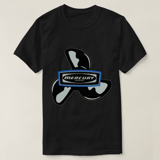 Quecksilber-Außenbordmotorenaufkleber T-Shirt (Design vorne)
