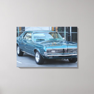 Quecksilber Cougar Oldtimer Auto auf Leinwand gedr