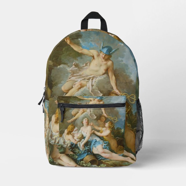 Quecksilber, der den Säugling Baccus an die Nymphe Bedruckter Rucksack (Vorderseite)