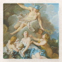 Quecksilber, der den Säugling Baccus an die Nymphe Glasuntersetzer