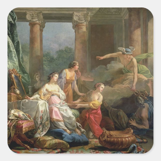 Quecksilber, Herse und Aglauros, 1763 (Öl auf Lein Quadratischer Aufkleber (Vorderseite)