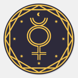 Quecksilber Occultic Celestial Party Runder Aufkleber