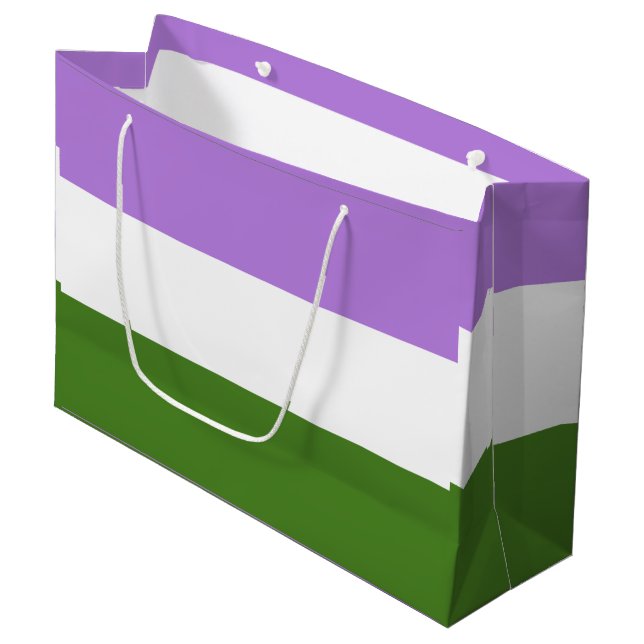 Quee Flagge Große Geschenktüte (Vorderseite Schrägansicht)