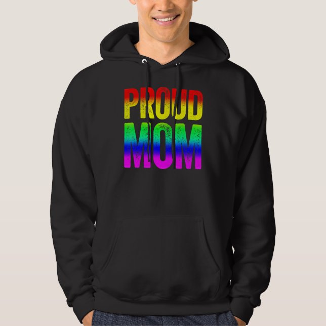 Quee Frauen Proud Mama Lesbian Lgbtq Pride Monat L Hoodie (Vorderseite)