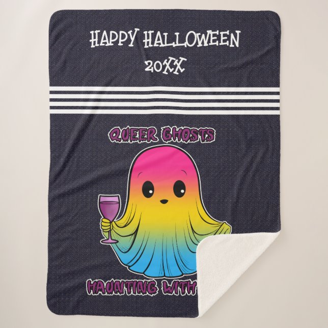 Quee Geister, Geist in Pansexual Flag Farben Sherpadecke (Vorderseite)