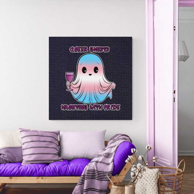 Quee Geister, Ghost in Transgender-Flag-Farben Poster (Von Creator hochgeladen)