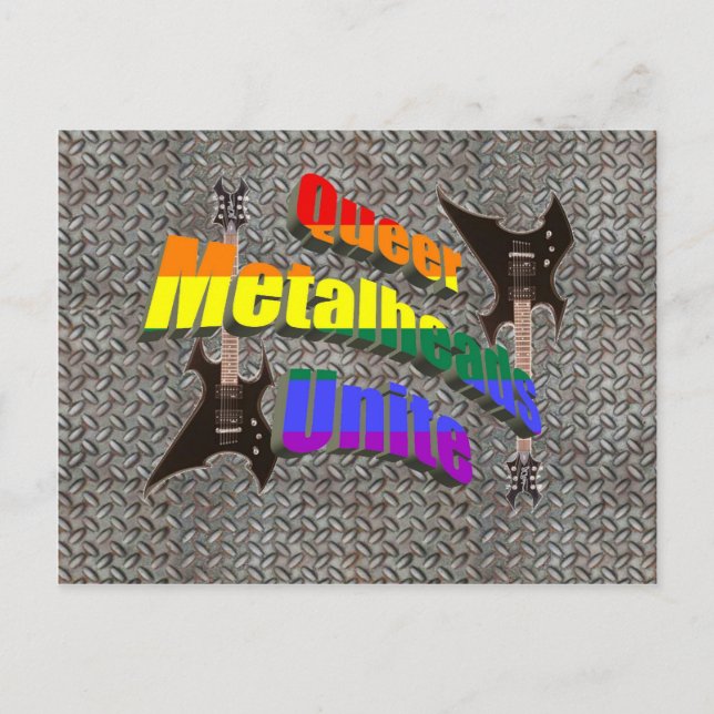 Quee Metallköpfe vereint Postkarte (Vorderseite)