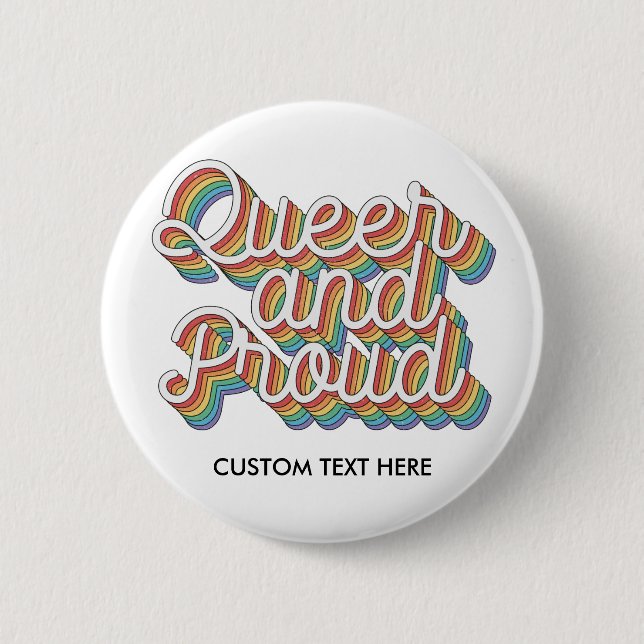 QUEE UND STARKE RAINBOW FLAGÄSTHETIK '70 BUTTON (Vorderseite)