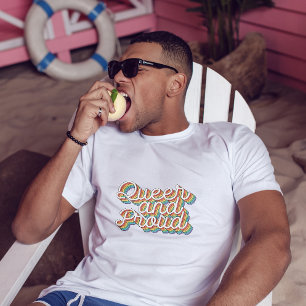 QUEE UND STOLZE RAINBOW FLAG RETRO ÄSTHETIK '70 T-Shirt