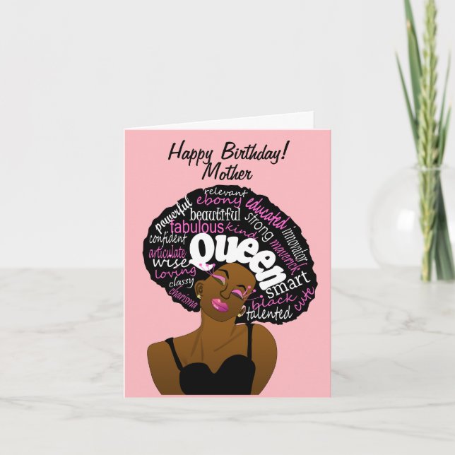 Queen African American Mother Birthday Karte (Vorderseite)