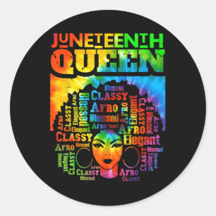 Queen Afro Melanin Black Girl Magic Women Gefärbte Runder Aufkleber