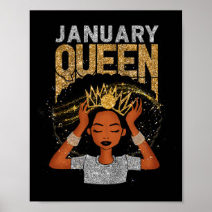 Queen Afro Melanin Girl beten Geburtstagsgeschicht Poster