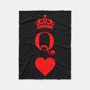 Queen &amp; King Karten-Shirt für Valentinstag pas Fleecedecke