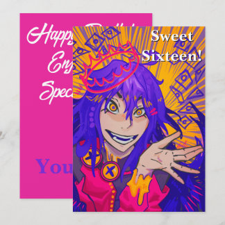 Queen anime sweet sixteen happy birthday karte