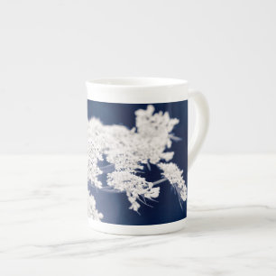 Queen Anne's Lace Blume Blue Bone China Tasse