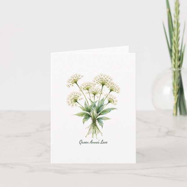 Queen Anne's Lace Floral Blank Note Card (Vorderseite)