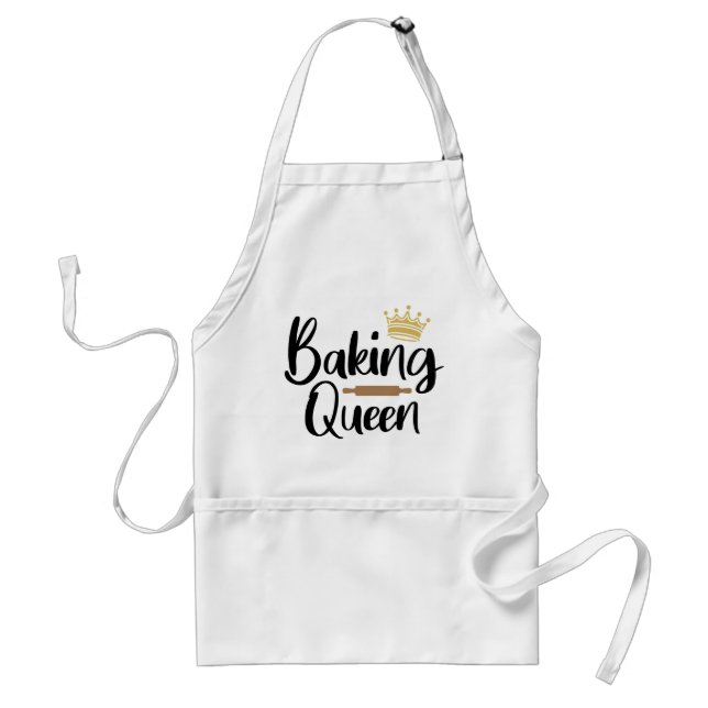 Queen backen // Fun Baking Quote Schürze (Vorne)