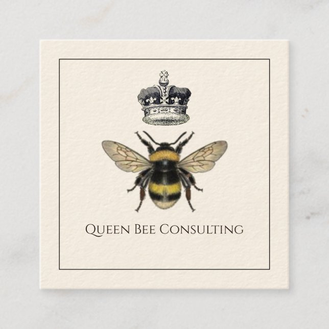 Queen Bee and Crown Consulting Quadratische Visitenkarte (Vorderseite)